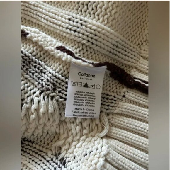 Anthropologie Callahan browny cow print pullover sweater size S - Picture 9 of 9